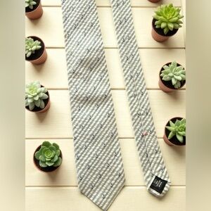 Jack Spade Gray and White Striped Tie